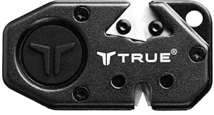 True Utility MYCRO Afilador de Cuchillos - Compacto Con Ranuras de Carburo y Cerámica - Tamaño de Bolsillo