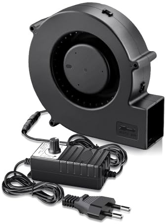GDSTIME 140mm Radiallüfter 230V Gebläse Lüfter 140 Dual Kugellager Regelbar | Radiallüfter 230v 140mm Gebläse Lüfter 140x40 Radial lüfter Geschwindigkeit Kontrolle für Aufblasbar BBQ Picknick Kamin
