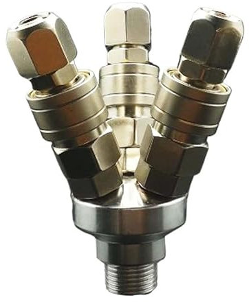 BIRXPMOS 3 Ways 1/2 Male C Type Air Hose Quick Coupler Socket Connector Self-locking & Male Tube 10mm SUNBOOOYIN