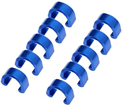 TOKIDNY 10stücke C-förmige Schnalle Fahrradschnalle Aluminiumlegierung Blau Schlauchclips Leitungsclips Fahrradbremsleitungsschnalle Für Rennrad Mountainbike