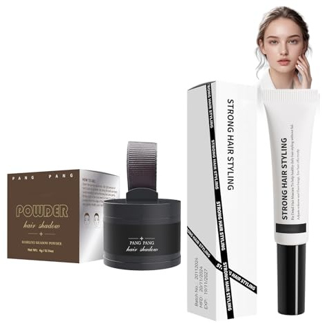 Poudre de cheveux noire + Brosee lisseur de cheveux, poudre d'ombre pour les cheveux, poudre de remplissage pour les cheveux, remplissage des cheveux clairsemés, shampoo3-9