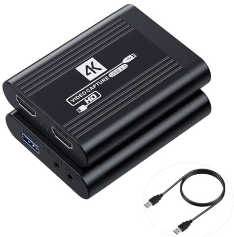 chenyang 4K HDMI Audio Video USB 3.0 Capture Card 1080P 60FPS für PS4/PS5/Switch/Kamera/OBS, unterstützt Live-Streaming/Videokonferenz/Game Capture/Heimkino