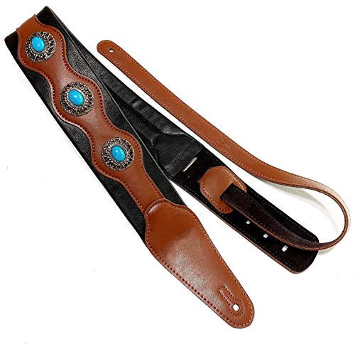 Agwuoetr Gitarren Gurt Ethnisch Style Leder Verstellbar Akustik Elektor Gurt Gitarren GüRtel Gitarren Teile ZubehöR