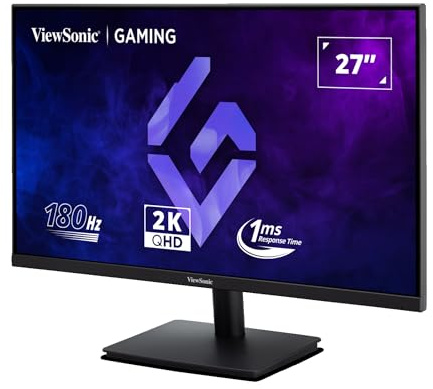 ViewSonic VX27G1-2K 27 Zoll 180 Hz Gaming-Monitor 1440p 2K QHD, IPS, 1 ms MPRT, G Sync kompatibel, HDR10, Eye Care, HDMI 2.0 x2, DisplayPort x1