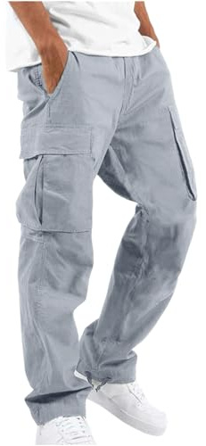 MOKBAY Pantalone Cargo Uomo con Tasche Pantaloni Lavoro Elasticizzati Taglie Forti Pantalone per Casual Militari
