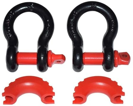 Sangles de remorquage 2 Heavy Duty D Anneau Manille par Vault for la récupération de véhicules de remorquage Corde for Buckles TOMBEREAUX Route d'urgence 12T 19.5T 28.5T Levage de Charges Lourdes(L)