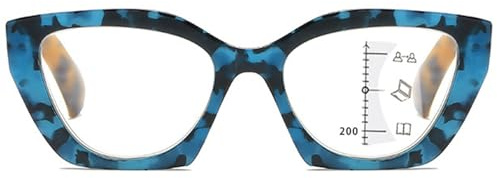Lanomi Katzenauge Gleitsichtbrille Damen Herren Unregelmäßige Dicker Rahmen Federscharnier Progressive Multifokal Lesebrille