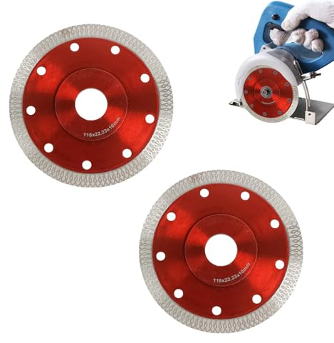 2 Pieces 115mm Diamond Cutting Discs, Tile Cutting Disc for Angle Grinder, Precise Fast Cutting for Porcelain Concrete Tiles Stone Marble Ceramics, Universal Fit, 2.2mm Thick, Durable Impact-Resistant