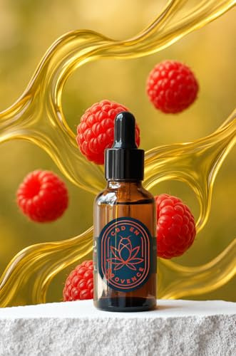 Huile de Chanvre Premium 20% Pressée à Froid | Huile de Graines de Chanvre Sativa | Formule Naturelle | Made in France | Soin Relaxant Corps et Massage | 10ml (20%) (Goût Framboise)