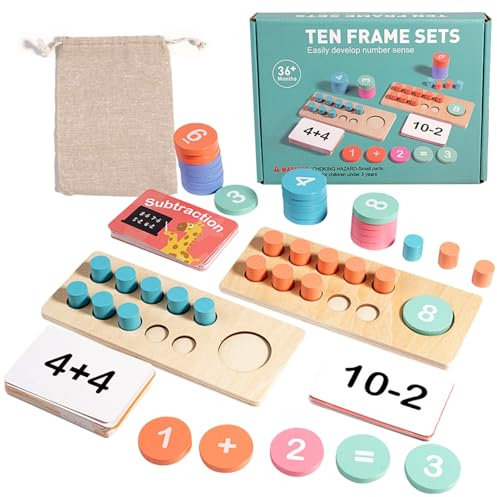 Wooden Preschool Number Practice Board Tens Counter Number Counting Math Game Educational Counting Tools Preschool Early Learning Educational Materials For Kids