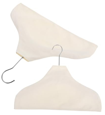 KALLORY Suit Hanger Covers and Garment Shoulder Protectors, 2Pcs Cotton Linen Anti-Slip Dustproof Covers for Women’S Dresses, Suits, Jackets in Closet Storage and Clothing Racks