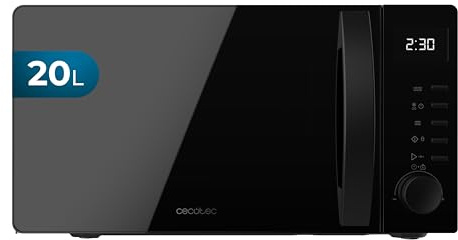 Cecotec Proclean 5005 Digital mikrovågsugn, svart, 700 W, 20 l, 3DWave-teknik, 5 effektnivåer, timer 30 minuter, upptining, display med klocka, omedelbara måltider