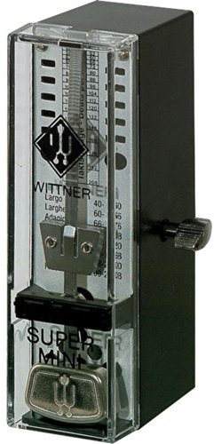 Wittner Metronom Taktell Super-Mini Serie 880 - Kunststoffgehäuse - Ohne Glocke - Schwarz - Mechanisch zum Aufziehen - Keine Batterien erforderlich - Made in Germany