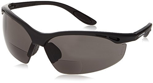 Crossfire 12120 Talon - Gafas de seguridad bifocales para lector de 2.0 dioptrías, lente ahumada, marco negro mate