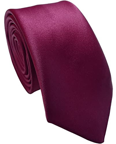 Great British Tie Club Hombres Satén Flaco Corbatas - 24 Colores (Rosado Fucsia)