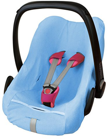 ByBoom® - Housse d'été éponge, housse universelle pour coques bébé, sièges auto, par ex. pour Maxi-Cosi CabrioFix, Pebble, City SPS, Colour:Bleu Clair