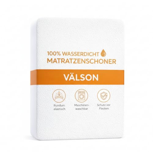 VÄLSON Matratzenschoner 90x200 cm | Wasserdicht | Atmungsaktiv | Hypoallergen | Anti-Milben | Antibakteriell | Oeko-TEX® 100