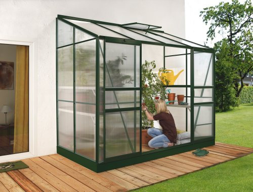 Vitavia Anlehngewächshaus Ida 3300 HKP 4 mm 3,30 m², dunkelgrün
