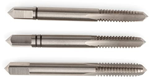 GSR PROFI Gewindebohrersatz Zollgewinde, 3-teilig, UNC 1/4, 20 Gang, HSSG Stativgewinde, Mit Vorschneider, Mittelschneider & Fertigschneider, Kernlochbohrer für Durchgangsloch & Sackloch