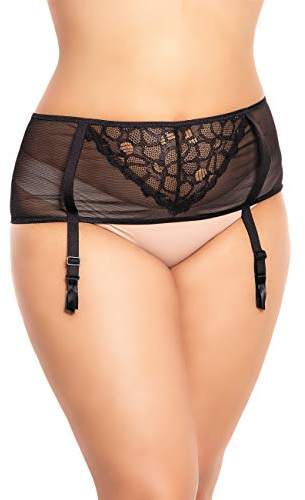 BIGGI BIG Flirt Strumpfgürtel Strapsgürtel Strumpfhalter Strapshalter-schwarz-48-50