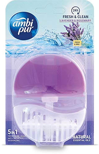 Ambi Pur 6 x WC - Lufterfrischer (Halter + Refill 55ml) - Lavendel und Rosmarin