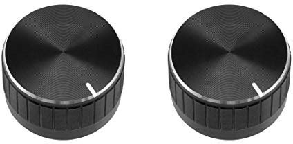 Potentiometer 30 x 17 mm, Aluminiumlegierung, Lautstärkeregler, Drehknopf, Rändelung, Schwarz, für Lautstärkeregler mit 6 mm Durchmesser