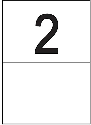 100 Blatt Etiketten Selbstklebend 210,0 x 148,0 mm 200 Stück DIN A4 bedruckbare Versandetiketten Weiß permanent haftend - 2 Stück pro Blatt