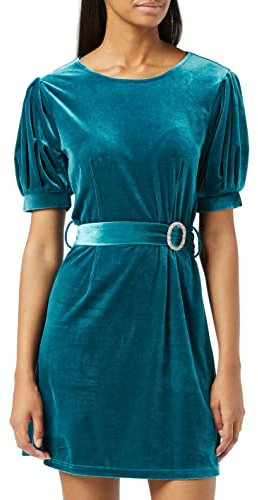 Louche ALYA-Velvet Robe de soirée Formelle, Petrol, 8 Femme