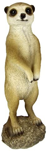 Flair Flower Dekofigur Erdmännchen Tierfigur Statue Skulptur Gartendeko Tiere Gartenfigur aus Kunstharz Figur Außenbereich Erdloch Rasen Wetterfest Gartenstatuen Draußen, 707132BR, Braun, 23x9x8 cm