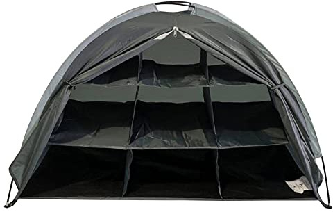Wasserdichter Aufbewahrungsschrank für den Außenbereich, tragbares Aufbewahrungszelt, faltbar, 9 Regale, Schuhregal, Garten, Rasen, Innenhof, Lagerwerkzeug, Schuppen, Campingausrüstung und Zubehör