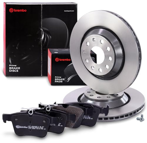 BREMBO Coated Disc Line Bremsenset Hinterachse inkl. Bremsscheiben Hinten Ø 310 mm Belüftet und Bremsbeläge Hinten Kompatibel mit AUDI A3, VW GOLF 7, PASSAT B8
