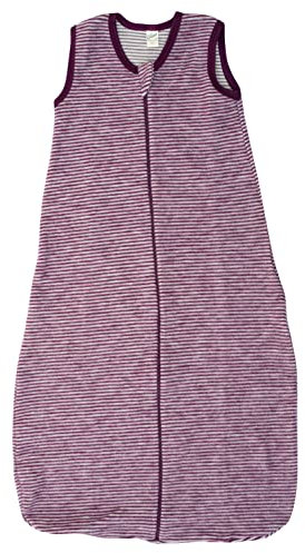 Lilano, Baby Fleece Schlafsack Ohne Arm, 100% Merinowolle (Beere Natur, 70 cm)