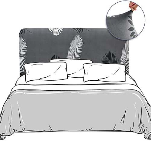 Lydevo Bett Kopfteil Hussen Bettkopfteil Bezug Stretch Dehnbare Bettkopfteil Weicher Staubdicht Spandex Kopfteil Schonbezug Protektor Kopfteilbezug für Gepolsterte Kopfteil 180cm-200cm,Feder
