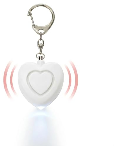 UKCOCO Herzförmiger Persönlicher Alarm Schlüsselanhänger Mit Led-lichtern Selbstverteidigung Sicherheitsalarm Für Frauen Selbstverteidigender Taschenalarm Für Notfälle Und Medizinische Hilfe