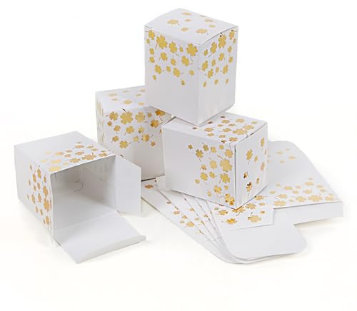 Logbuch-Verlag 10 kleine Schachteln gold Kleebatt Verpackung Glücksbringer Geschenke Silvester Neujahr Geschenkbox 8,5 x 6,5 cm