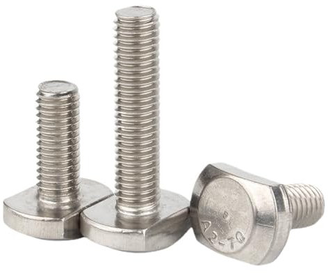 CHATROOM 1/2/5/10 Stück M6 M8 M10 M12 304 Edelstahl T-Form Typ Hammerkopfschraubenbolzen for T-Nut-Rutschschiene Gehrungsschiene (Color : 45mm, Size : 10pcs M6)