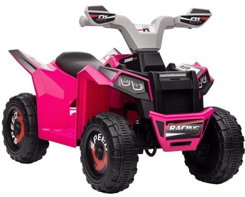 HOMCOM 6V Elektro Kinderquad 2,5 km/h Vorwärts-, Rückwärtsfunktion Rosa | Mini Elektroquad, Elektrofahrzeug, Kinderfahrzeug, Elektrisch Kinder Quad, Elektroauto für Kinder 1,5-3 Jahre