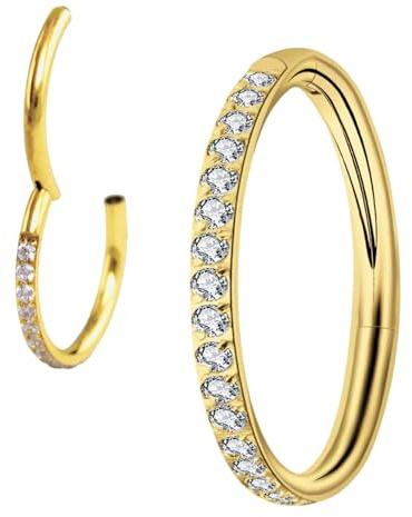 Medinah 16G Titanium Nasenpiercing Septum Piercing – Universal Scharniersegment für Septum, Nase, Lippe, Ohr – Gauge 1.2mm – Durchmesser 6-14mm