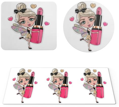 EHOMERY Mauspad XXL Gaming Anime Mousepad Foto Fee-Cartoon Mauspads Hart Mousepad Viereckig Für Die Schreibtischdekoration - 3 Pack [30x80 cm, 20x24 cm and Dia 20 cm]