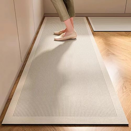 ARBOEE Alfombra Cocina Lavable Antideslizante, Alfombra de Cocina, Alfombra atrapa la Suciedad, Cocina y Comedor, Alfombra de Cocina Lavable de Secado rápido(Straight Stripe,50X80cm)