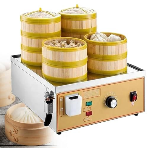 Hlixzoy Vaporiera Elettrica Commerciale, Cabina A Vapore per Riscaldamento della Colazione, Vaporiera Elettrica da Tavolo Commerciale, Vaporiera per Alimenti in Acciaio Inossidabile