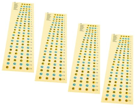 VICASKY Bass Griffbrettaufkleber 4 Stück Ablösbar ohne Rückstände für Anfänger Papier und Pvc für Bass und Gitarrengriffbrett