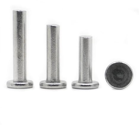 Aqxypas M2 M3 M4 M5 M6 M8 Remaches sólidos de Aluminio AL Knock Remache de Cabeza Plana GB109(12mm)