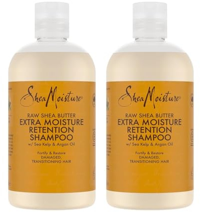 SheaMoisture Shampooing Extra Moisture Retention pour cheveux abîmés Beurre de Karité Brut 2 x 384 ml