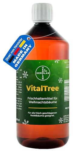 Weihnachtsbaum Frischhaltemittel VitalTree 1000 ml Christbaum Refresh für frische Nadelbäume, Tannenbaum, Nordmanntanne, Fichte, Blautanne, Blaufichte, Edeltanne I Herrlan-Qualität I Made in Germany