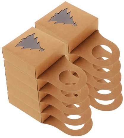 Lurrose 25stücke Faltbare Papier Geschenkkartons Mit Sichtfenster Für Weinflaschen Mit Aufhängemechanismus Und Griff Für Stilvolle Präsentation