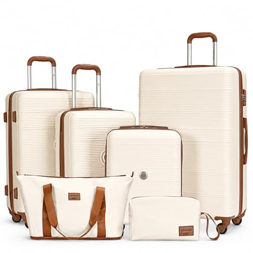 Travelhouse Bari Premium Kofferset 6-teilig – Robust & leichtes ABS Hartschalen Trolley Set mit 4 Koffern, TSA-Schloss, 360° Rollen, Reisetasche & Kulturbeutel – Stilvolles Reisegepäck für Jede Reise