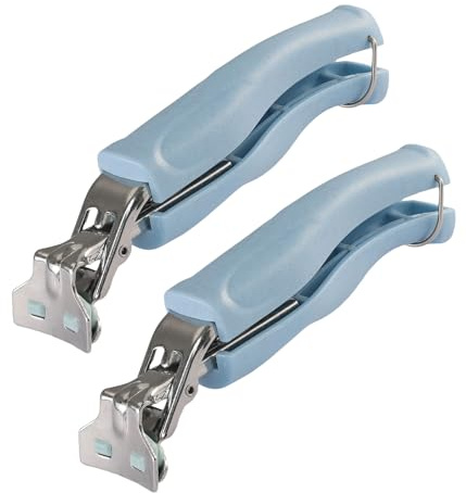 SPTECHMAKE Stainless Steel Anti-Scalding Hot Bowl Dish Plate Gripper Clips Tongs Clamp Holder for Moving Hot Plate or Bowls with Food Out from Instant Pot Microwave Oven (2, Blue)