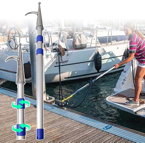 Teleskop-Bootshaken (2, 3, 4, 5, 6 M), Schubstange Von Schiffsyachten, Aluminium (Keine Verformung/Bruch), Einfach Zu Lagern Und Zu Verwenden, Für Dockstangen Im Freien,3m (9' 9inch)