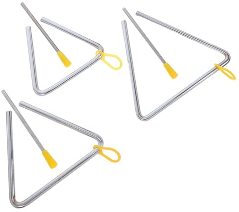 MILISTEN 3 Sätze Orff Triangel Set aus Stahl Teilig Percussion Instrument Kindergarten Musikspielzeug mit Schlägel für Frühe Musikerziehung und Gruppenaktivitäten